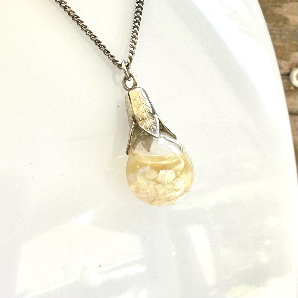 Vintage Sterling Silver Floating Opal Pendant Necklace - Picture 5 of 9